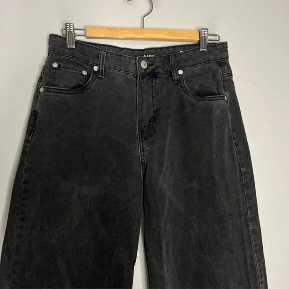 Refuge Denim High Waist Loose Fit Baggy Black Retro Jeans, size 5 - Picture 3 of 12